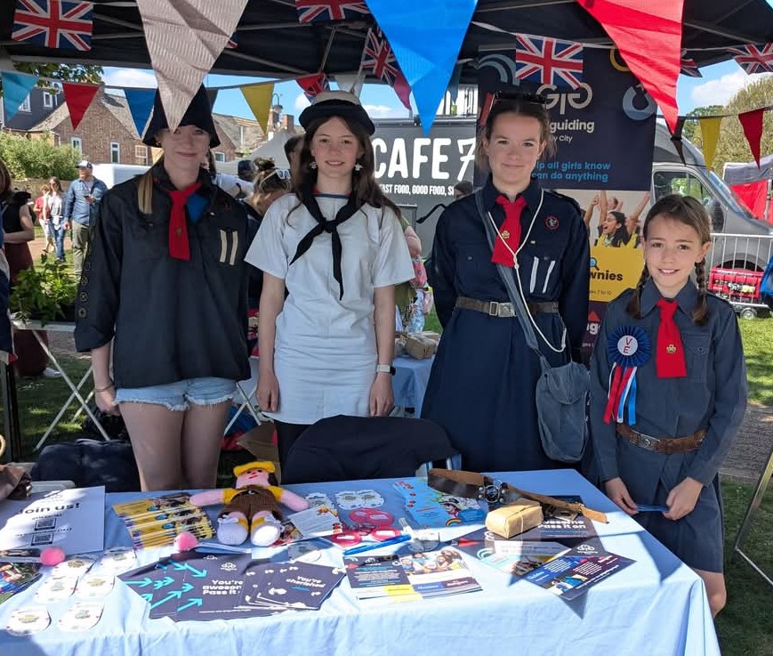 Wearing vintage uniforms at eel festival
